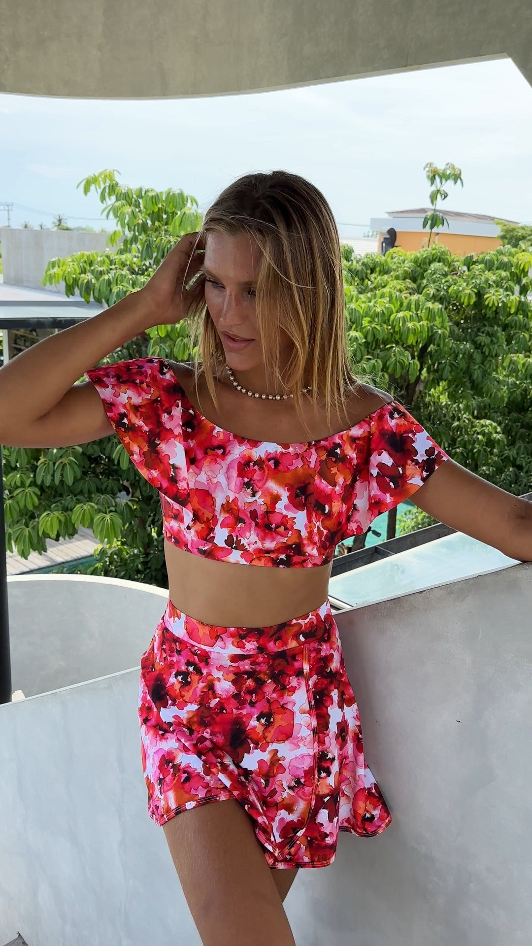 Swim Skirt & Top Set - Floral