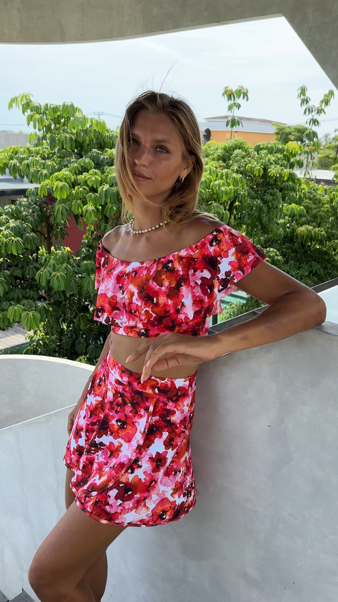 Swim Skirt & Top Set - Floral